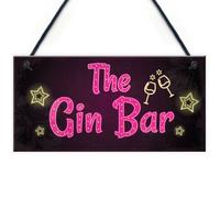 Red Ocean Novelty Gin Bar Sign Neon Effect Home Bar Man Cave Kitchen Sign Gin Gifts