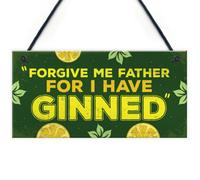 Red Ocean Novelty Gin Plaque Funny Hanging Sign Home Bar Pub Man Cave Decor Gin And Tonic Christmas Gift