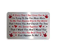 Red Ocean Novelty Metal Wallet Card for Valentines Day Handmade Anniversary for Boyfriend Girlfriend