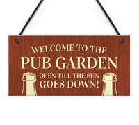 Red Ocean Novelty Pub Garden Sign For Home Bar Garden Decor Gift Hanging Signs