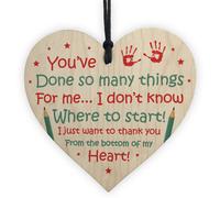 Red Ocean Novelty Teacher Gift Wood Heart Thank You Gift For Teaching Assistant Leaving Gift
