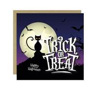 RED OCEAN Novelty TRICK OR TREAT Card For Halloween Card For Friend Daughter Son Couple Spooky Him Her Novelty Halloween Cards With Kraft Envelope