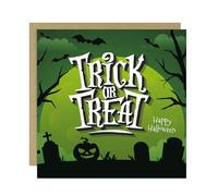 RED OCEAN Novelty Trick Or Treat Greetings Card With Kraft Envelope For Halloween Card For Friend Daughter Son Couple Spooky Him Her Novelty Halloween Cards