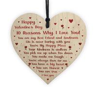 Red Ocean Novelty Valentines Gift For Boyfriend Husband Wife Wood Heart Special Keepsake Love Sign