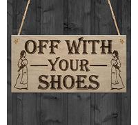 Red Ocean Off With Shoes Remove Shoe Funny Home Decor Gift Hanging Plaque Home Door Sign