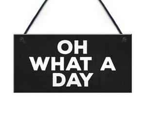 Red Ocean Oh What A Day Funny Hanging Home Decor Bar Home Sign Office Decor Gifts For Him Her