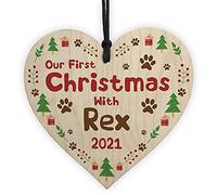 RED OCEAN Our 1st Christmas With Dog Puppy Bauble Personalised Xmas Tree Decoration Pet Gift