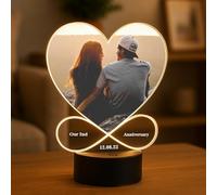 RED OCEAN Our 2nd Anniversary Couple Photo Frame Picture With LED Light Personalised Photo Frame For Anniversary for Boyfriend Girlfriend Husband Wife Keepsake
