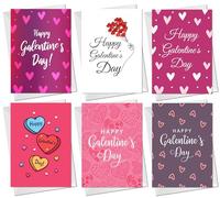 RED OCEAN Pack Of 6 Galentines Day Cards For Best Friends Cute Valentines Card For Her Card For Best Friends Pack Of Galentines Greetings Cards