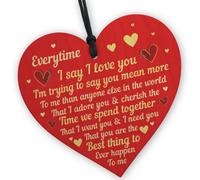 Red Ocean Perfect Valentines Day Gift For Him Her I Love You Gift For Anniversary Present Wood Heart Keepsake