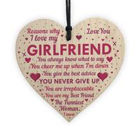 Red Ocean Perfect Valentines Gift For Your Girlfriend Wooden Heart Anniversary Gift For Your Girlfriend Keepsake Plaque