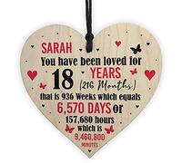 RED OCEAN Personalised 18th Birthday Gift Wooden Heart Keepsake Funny Gift For Women Daughter Sister