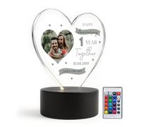 Red Ocean Personalised 1st Anniversary For Boyfriend Girlfriend Husband Wife Photo LED Sign First Anniversary For Couple Romantic Him Her Keepsake