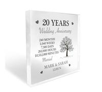Red Ocean Personalised 20th Anniversary Husband Wife Wedding Anniversary Acrylic Block 20th Wedding Anniversary Mr & Mrs For Him Her