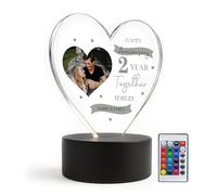 Red Ocean Personalised 2nd Anniversary For Boyfriend Girlfriend Husband Wife Photo LED Sign 2nd Anniversary For Couple Romantic Him Her Keepsake
