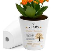 RED OCEAN Personalised 50th Husband Wife Golden Wedding Plant Pot 50th Wedding Mr& Mrs For Him Her Couple Keepsake