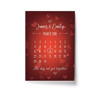 RED OCEAN Personalised Anniversary Date Calender Print Gift For Him Or Her Keepsake Love Couples Anniversary Keepsake