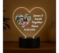 Red Ocean Personalised Anniversary Night Light Customised Photo LED Plaque Gift for Boyfriend Girlfriend Birthday Valentines Gifts For Him Her Men Women