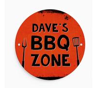 Red Ocean Personalised BBQ Zone Sign For Garden Acrylic BBQ Signs For Home Outside Decor Garden Shed Garage Man Cave Signs Gift Men Plaque Hanging Sign