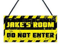 RED OCEAN Personalised Boys Bedroom Sign DO NOT ENTER Funny Gift For Brother Son