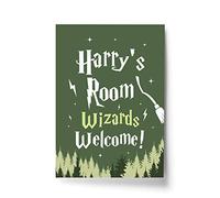 RED OCEAN Personalised Boys Bedroom Sign Harry Boys Bedroom Wall Art Potter Sign Son Gift (A4 Print Only - PERSONALISED Wizards Welcome Room)