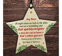 RED OCEAN Personalised Christmas Star Tree Bauble Decoration Xmas Memorial Gift For Nan Mum Dad