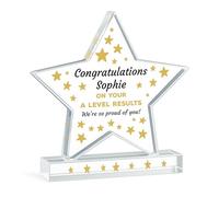 RED OCEAN Personalised Congratulations Gift For Daughter Son Granddaughter Grandson Gift A Level Results Day So Proud Of You Star Plaque Passing Exams For Him Her