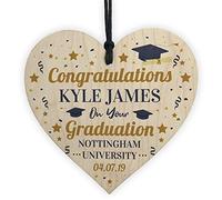RED OCEAN PERSONALISED Congratulations Gift Handmade Wooden Heart Graduation Gift Leaving Uni Gift For Son Daughter