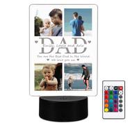 RED OCEAN Personalised Dad Fathers Day Photo Gifts 16 Colours Night Light Plaque Birthday Christmas Photo Gifts from Daughter & Son