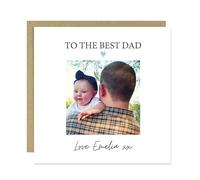 RED OCEAN Personalised Fathers Day Card With Photo Best Dad Birthday Card From Daughter Son Love Greetings With Envelope Novelty Dad Daddy