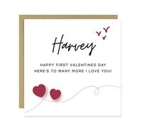 RED OCEAN Personalised First Valentines Day Card, 1st Valentines Day Boyfriend Girlfriend, Card For Her, 1st Valentines Card, Boyfriend Valentines Card, Girlfriend Valentines Card