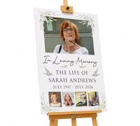 Red Ocean Personalised Funeral Condolence Memorial Sign A1 Board In Loving Memory With Photos Funeral Decorations Remberance Keepsake for Wake