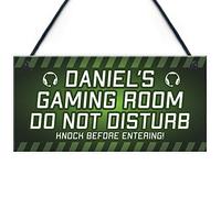 Red Ocean Personalised Gaming Do Not Disturb Gamer Gift For Son Brother Christmas Birthday Bedroom Sign