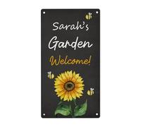 Red Ocean Personalised Garden Sign For Outside WELCOME Sign For Garden Summerhouse Shed Hanging Gift Women Gardener Gifts Cute Plaque