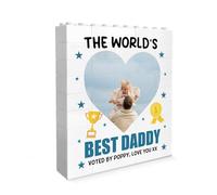 Red Ocean Personalised Gift For Dad For Fathers Day, Best Daddy Gift, Brick Photo Block, Birthday Daddy, Building Block, Puzzle, Him, From Daughter Son