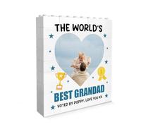 Red Ocean Personalised Gift For Grandad For Fathers Day, Best Grandad Gift, Brick Photo Block, Birthday, Building Block, Puzzle, Him, From Grandchild