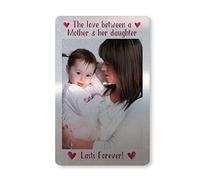 RED OCEAN Personalised Gift for Mum Mother and Daughter Keepsake Gift Metal Photo Card for Wallet or Purse