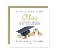 RED OCEAN Personalised Graduation Card For Daughter From Mum and Dad Congratulations On Your Graduation Well Done Graduate 145x145mm With Kraft Envelope For Her