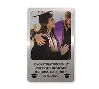 RED OCEAN Personalised Graduation Gift Metal Wallet Card Insert Gift for Daughter Son Keepsake
