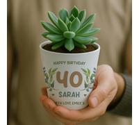 RED OCEAN Personalised Happy 40th Birthday Gift For Mum Sister Auntie Best Friend Plant Pot Floral 40th Birthday Gift For Her Gifts Women Keepsake