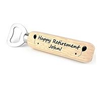 Red Ocean Personalised Happy Retirement Gift Wood Bottle Opener Retirement Gift for Friend