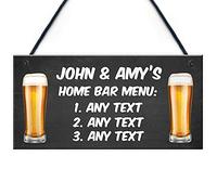 RED OCEAN Personalised Home Bar Menu Sign Novelty Bar Signs For Home Garden Bar Man Cave Signs