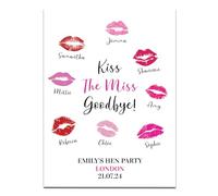 RED OCEAN Personalised Kiss The Miss Goodbye Framed A3 Print Hen Party Print Keepsake Gift For The Bride To Be Hen Party Decorations Hen Party Gifts For Bride Friendship Gifts For Her (A3 Print Only)