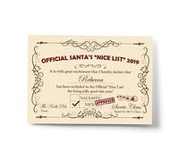RED OCEAN Personalised Letter from Santa Father Christmas Nice List Certificate Gift For Son Daughter