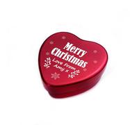 Red Ocean Personalised Merry Christmas Heart Shaped Tin Gift For Mum Dad Nan Grandad Friend Tin For Sweets Candle Keepsake