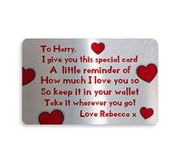 Red Ocean Personalised Metal Keepsake Wallet Card for Wallet or Purse Valentines Day Gifts for Boyfriend Girlfriend
