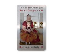 RED OCEAN Personalised Mothers Day Gifts for Grandma Metal Wallet Insert Gift from Grandchildren Grandparent Gift