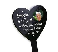 RED OCEAN Personalised Nan Memorial Stake Marker Grave Ornament, Graveside Decoration, Custom Photo Memorial Remembrance Plaque For Nan Grandma Gran Nanny