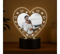 RED OCEAN Personalised Photo Frame With Night Light, Personalised Couple Picture With Customised Photo, Anniversary Present For Him Her, Boyfriend Girlfriend Husband Wife