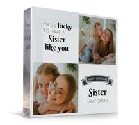 Red Ocean Personalised Sister Birthday Gifts - Custom Acrylic Freestanding Photo Block Gift - Birthday Gifts For Sister - Sister Birthday Gifts - Personalised Birthday Gifts For Her - Big Sister Gifts